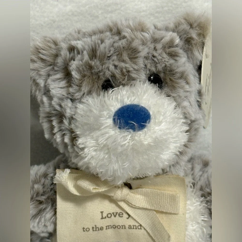 Demdaco Giving Collection Gray and Cream Plush Bear - NWT